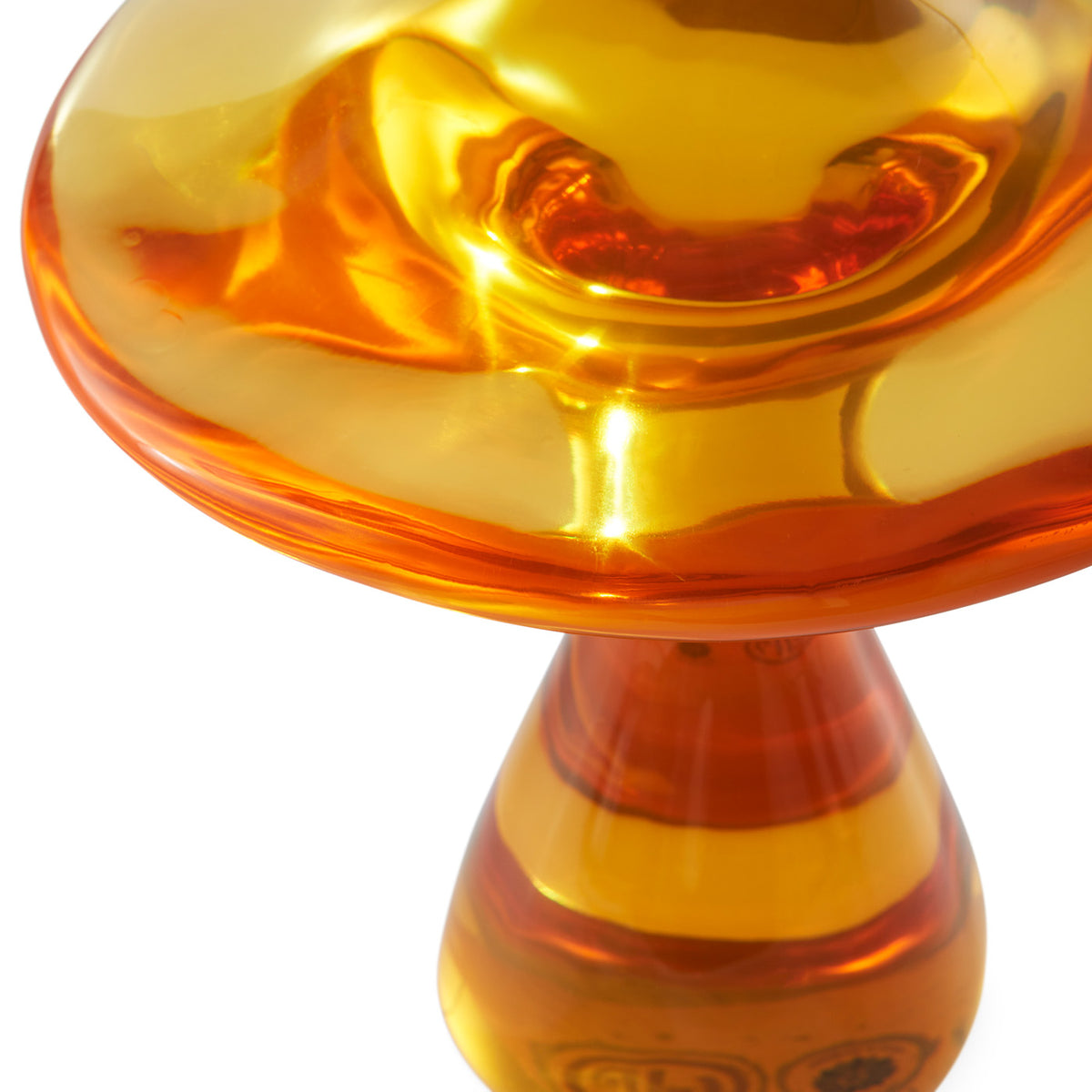 Acrylic Mushroom Objet Orange - details view