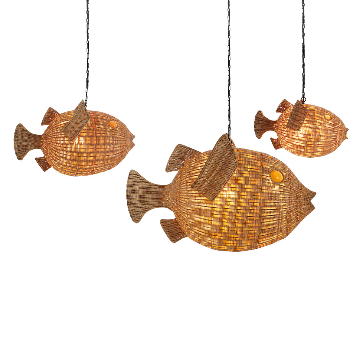 Wicker Blowfish Small Pendant