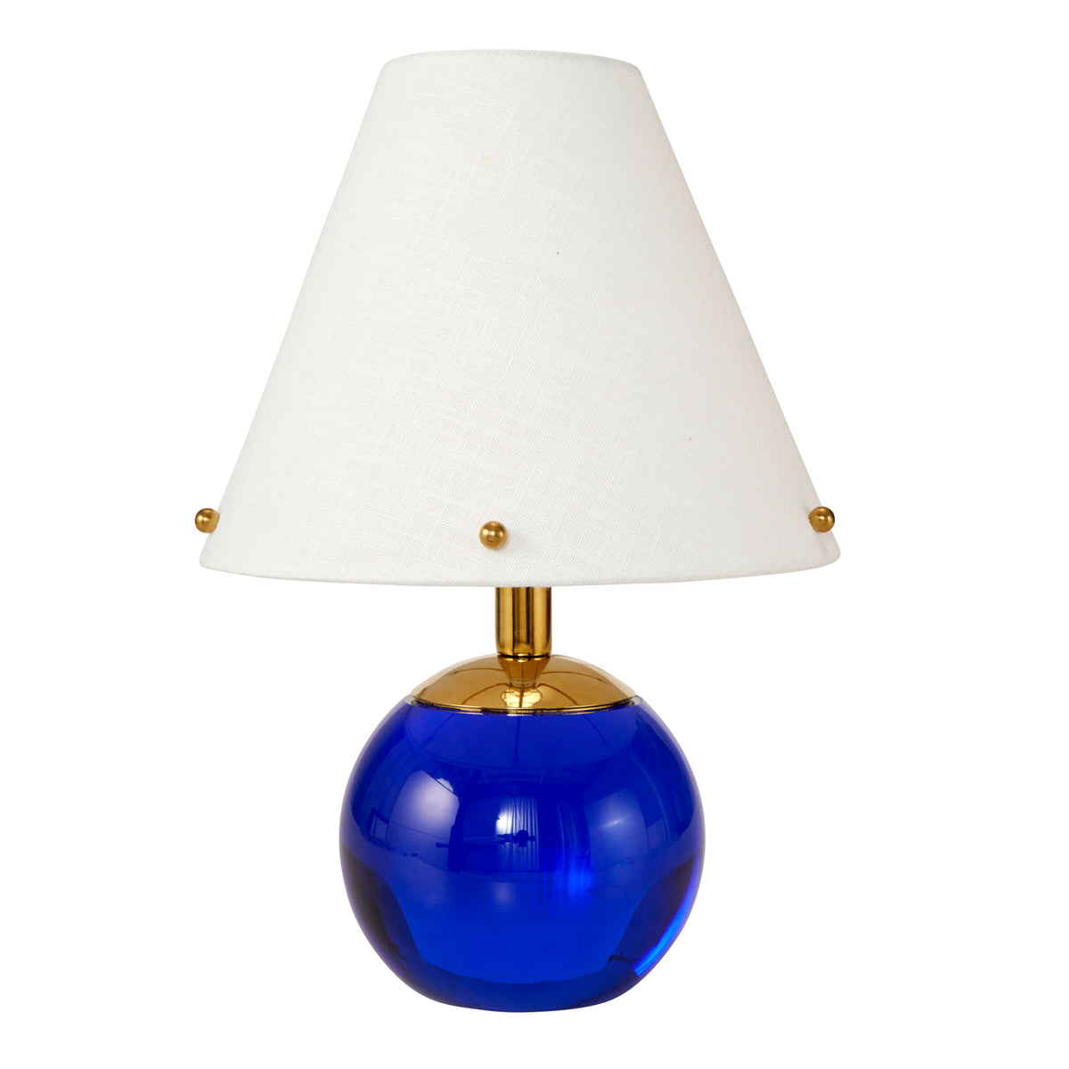 belvedere vanity lamp acrylic blue accents brass - front view