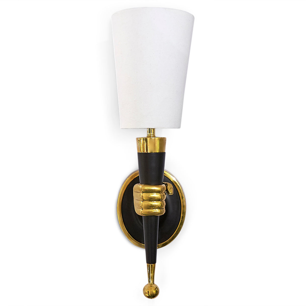 hand sconce brass blackened brass left - front view