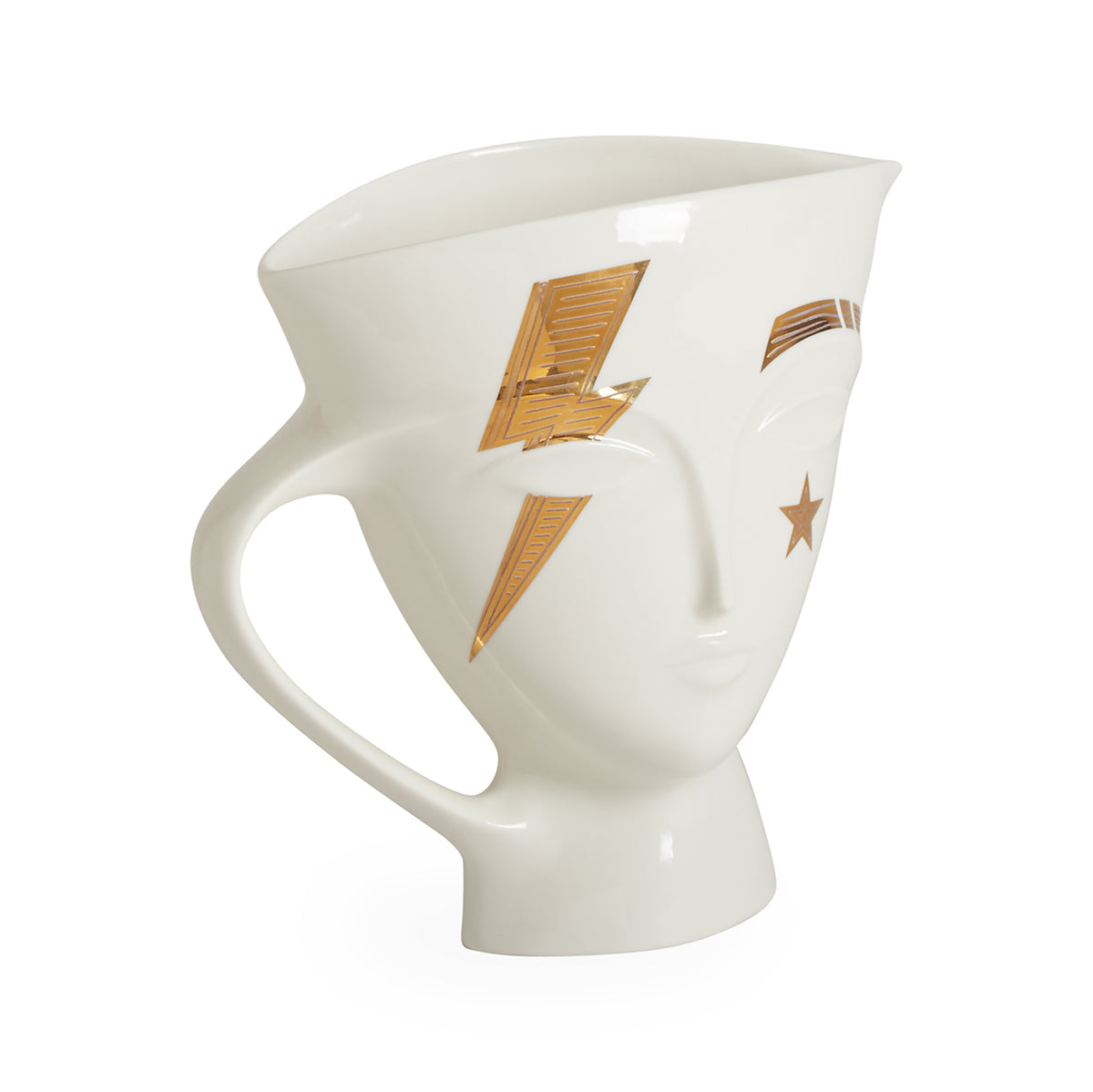 gilded giuliette pitcher porcelain white gold - view 5