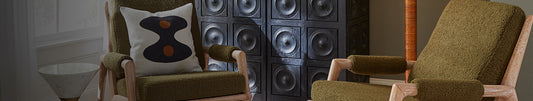 Green boucle chairs