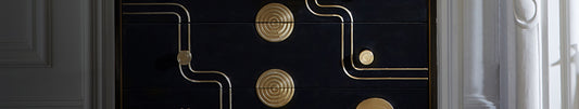 Black and gold dresser
