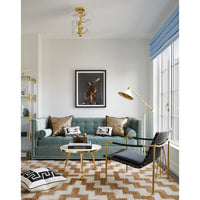globo five-light chandelier lampert sleeper sofa - styled view