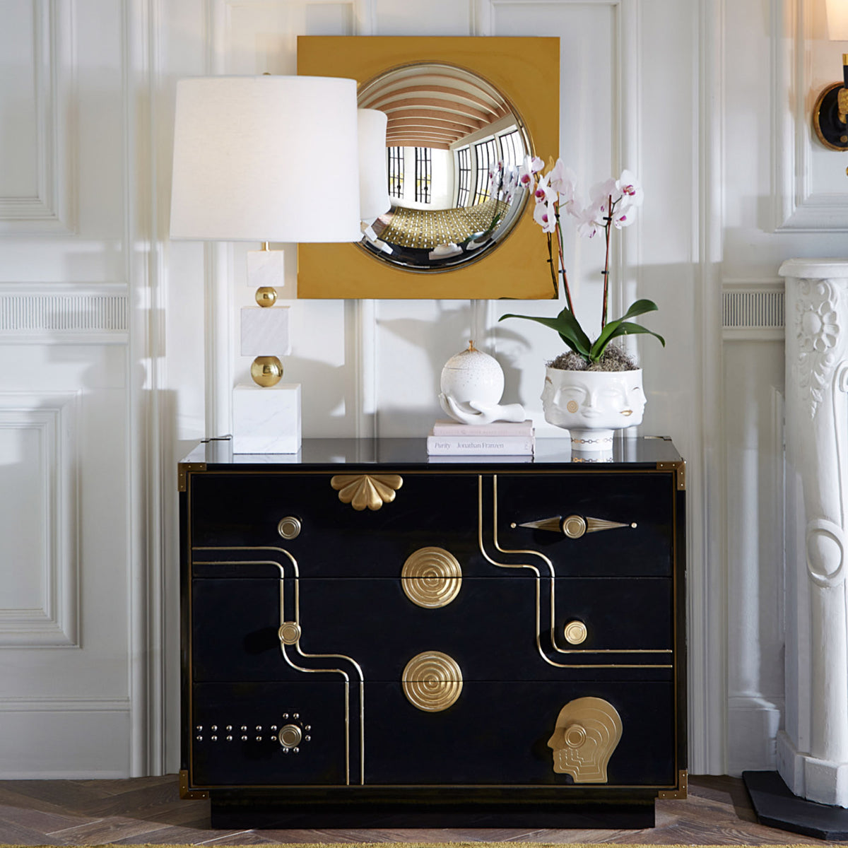 globo furniture and gala chest - styled view
