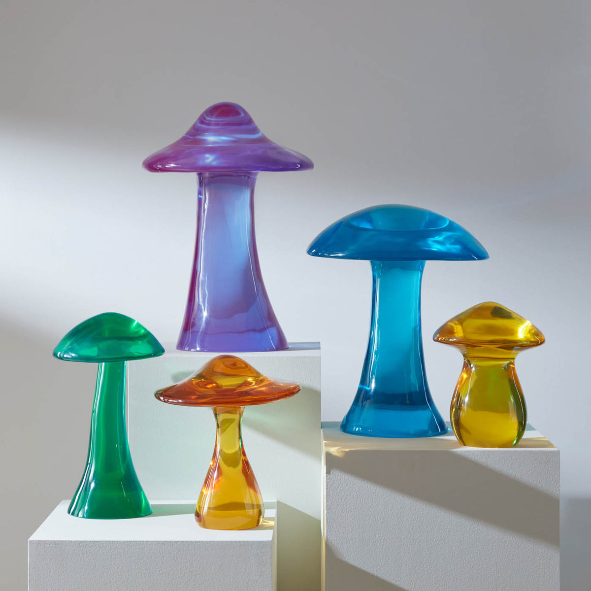 Acrylic Mushroom Objet Orange - group view