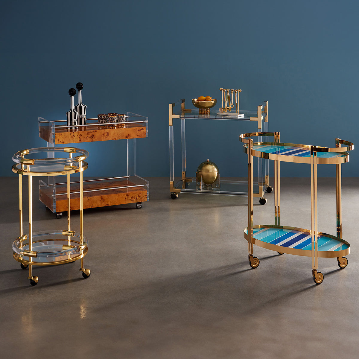 jacques round bar cart