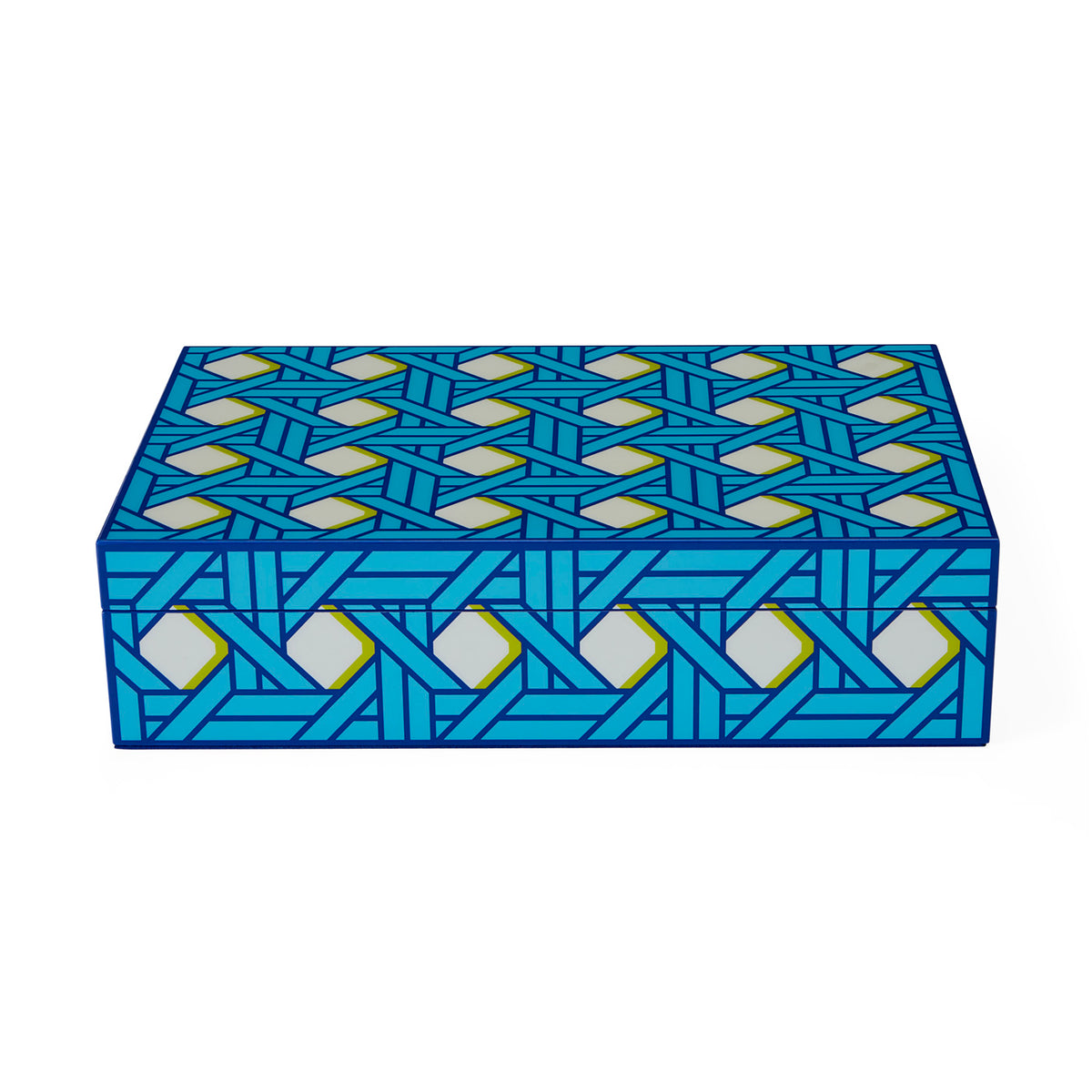 Basketweave Large Lacquer Box - styled view