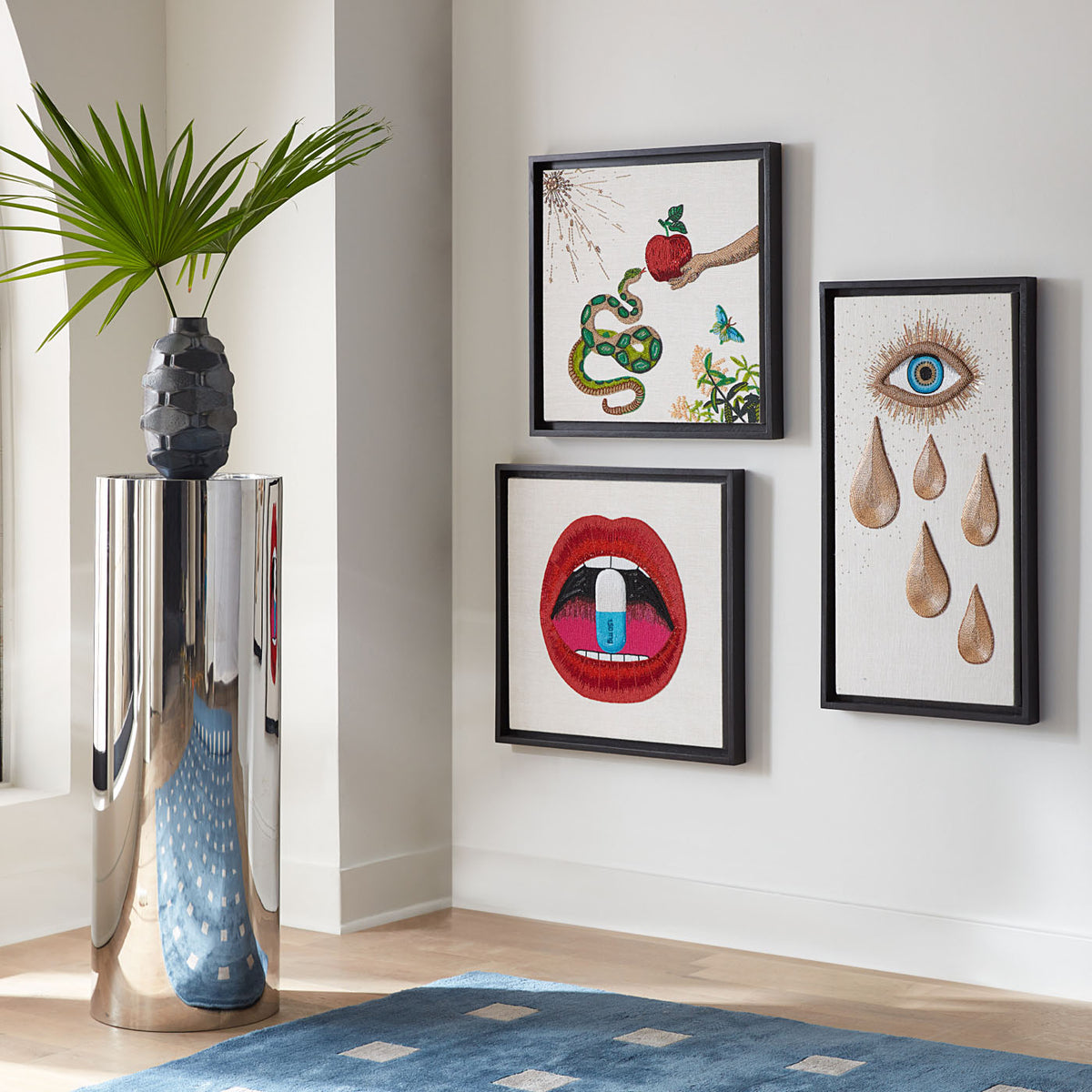 Muse Snake and Apple Beaded Wall Art
