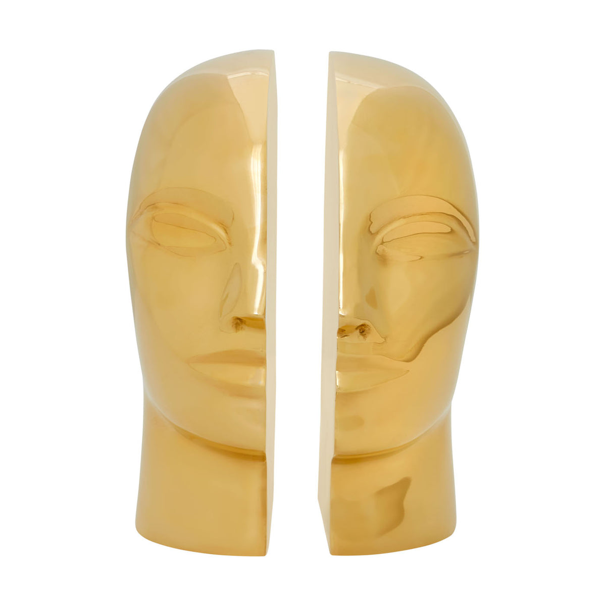 Brass Atlas Bookends - front view