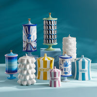 georgia cookie jar porcelain white with muse collection - styled view