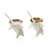 Dachshund Salt & Pepper Cellars with spoon