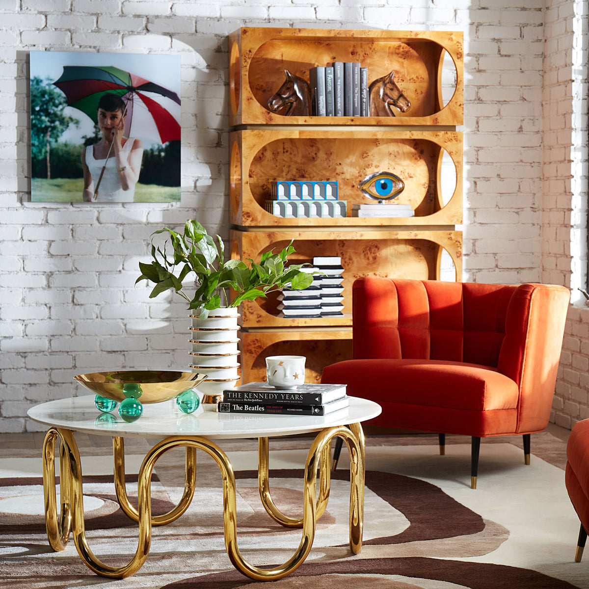 Draper Club Chair with Bond Etagere