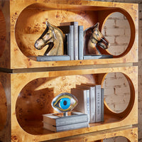 bond etagere burled wood - side view 2