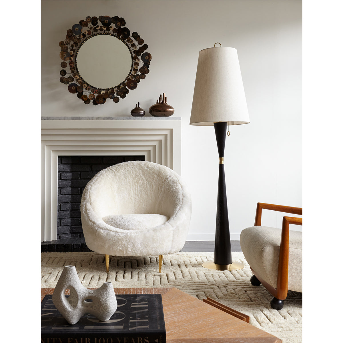ether chair bergamo ice talitha pillow - styled view