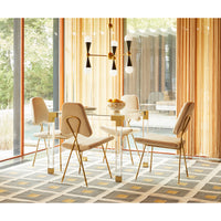 jacques game table vera dining chairs backgammon set - styled view