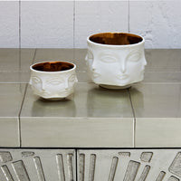 muse votive holder porcelain white interior gold - group view