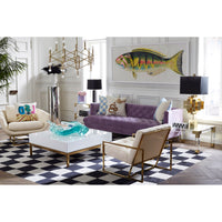 giant acrylic hand bowl peking cocktail table baxter t-arm sofa living room - styled view