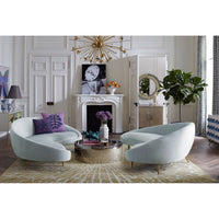ether curved sofas alphaville cocktail table living room - styled view