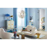 delphine bar ether cloud settee harlequin eye cocktail table living room - styled view 2