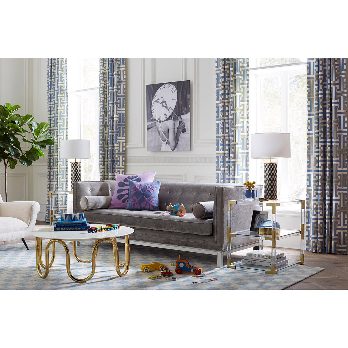 scalinatella cocktail table lampert sofa carnaby table lamps living room - styled view