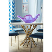 electrum dining table white marble rider dining chairs giant acrylic bird bath purple - detail styled view