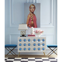 globo cabinet giuliette small urn vignette - styled view