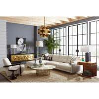 bond cantilevered side table nixon cocktail table st. germain club chair living room - styled view