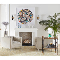 rider two-tier side table glass - styled view