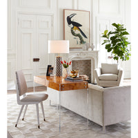 checkerboard hand-loomed rug ivory - styled view 4