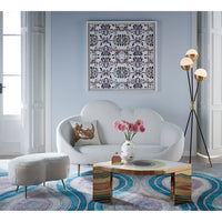 gilded gala round vase harlequin eye cocktail table ether cloud settee living room - styled view