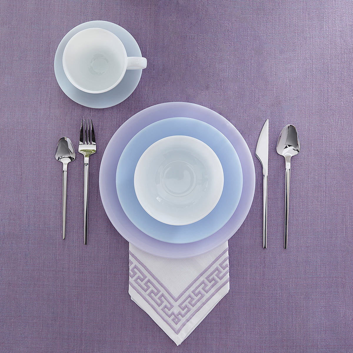 cabana glassware ether dinnerware vienna flatware - styled view 1