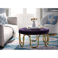 marcel vase with flowers scalinatella ottoman living room - styled view