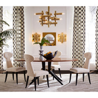 checkerboard hand-loomed rug ivory - styled view 6