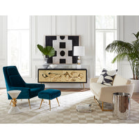 canaan accent table ultra lounge chair reform credenza living room - styled view