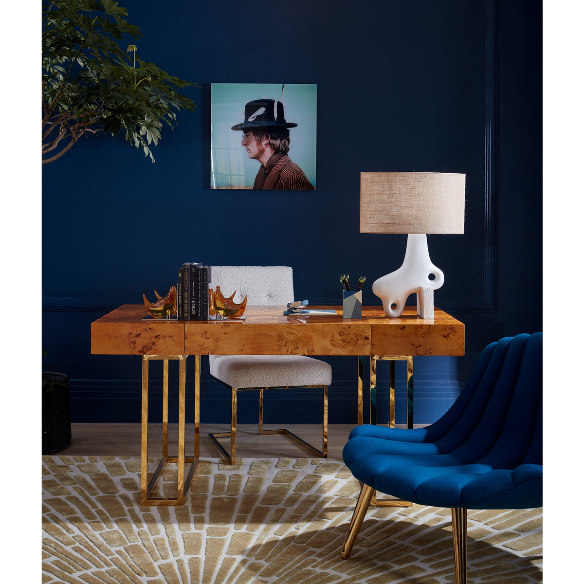 bond executive desk paradox table lamp brigitte chair - styled view