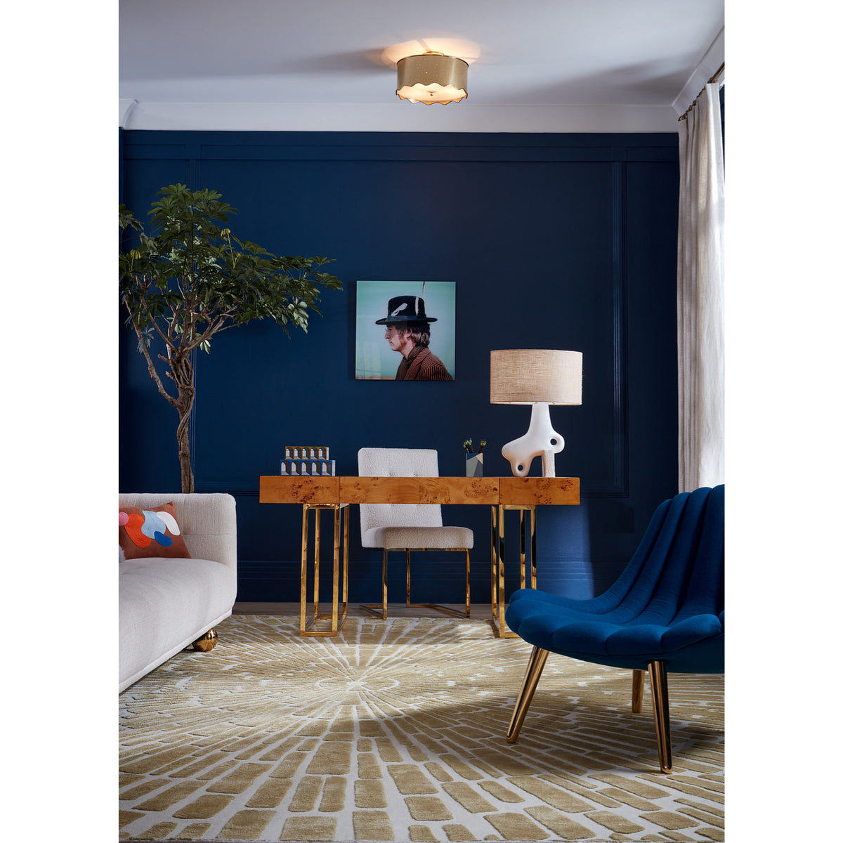 bond executive desk paradox table lamp brigitte chair - styled view 2
