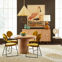 bond desk caprice dining chair topanga square table lamp home office - styled view