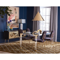 giant brass horn jacques dining table maxime dining chairs - styled view
