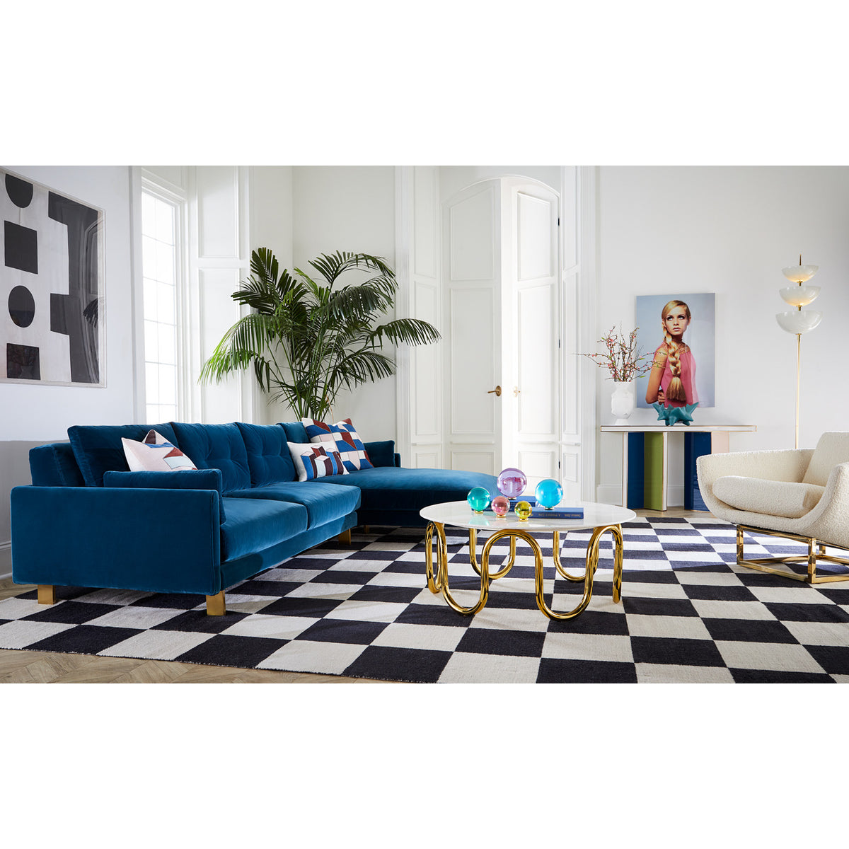 scalinatella cocktail table malibu sectional - styled view