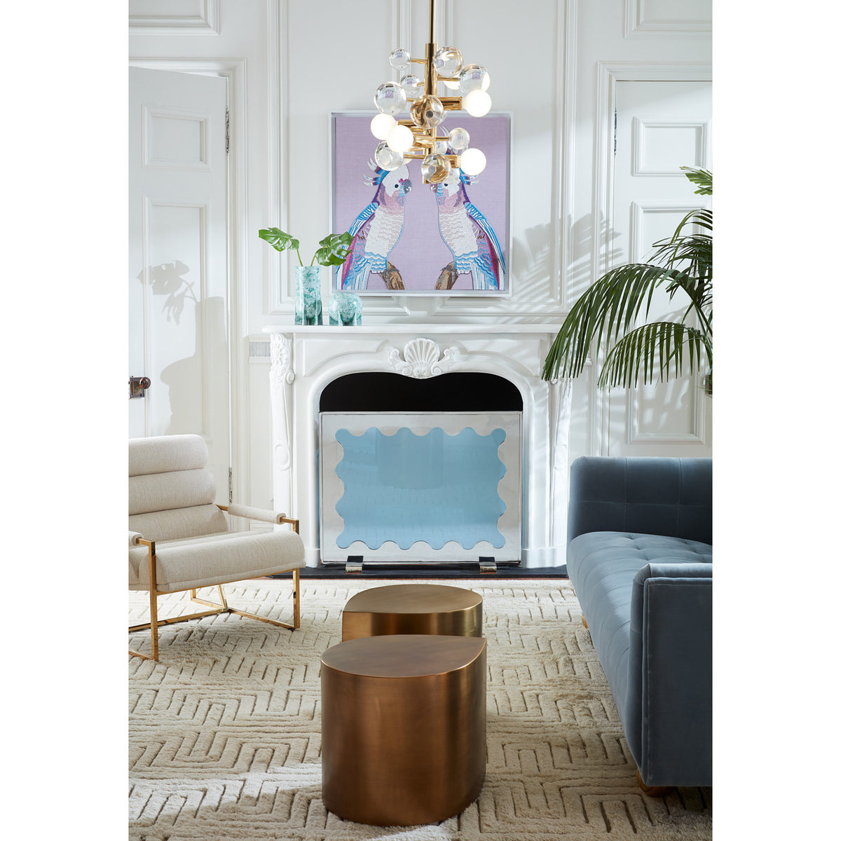 teardrop table antiqued brass - Styled view 3
