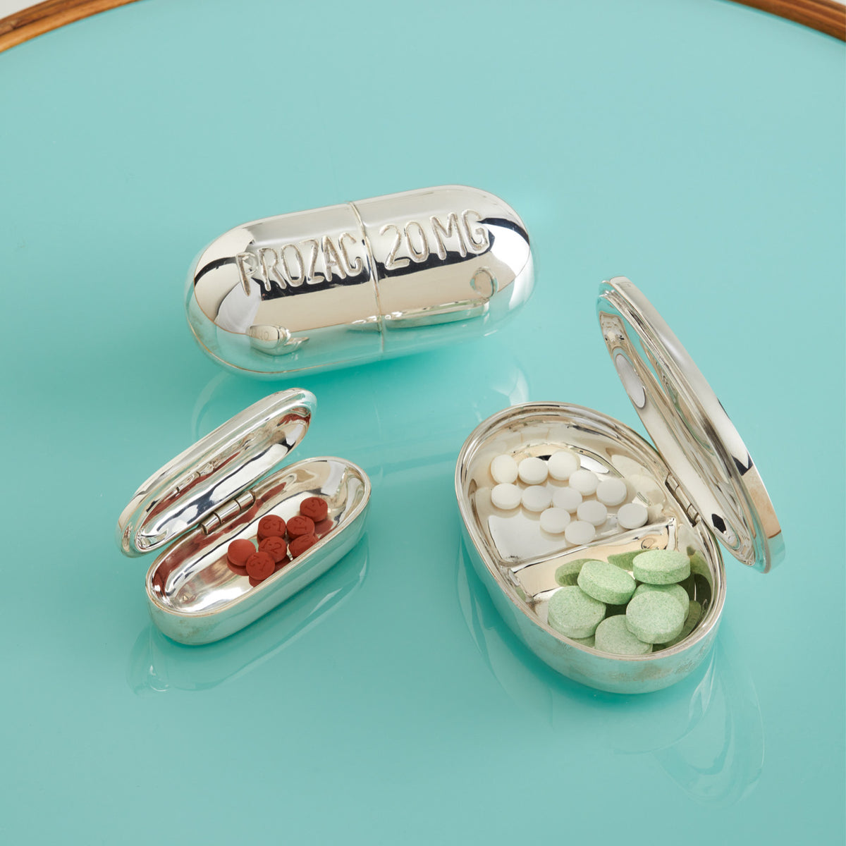 brass pill box collection - styled view 2
