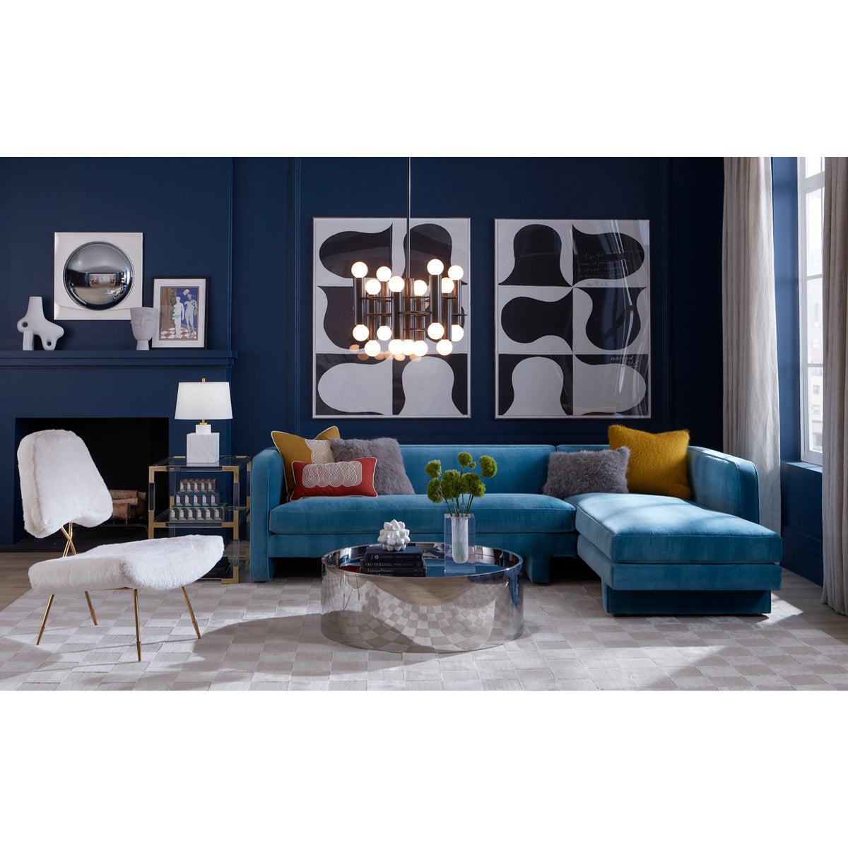 bel air convex mirror nickel silver - styled view 4