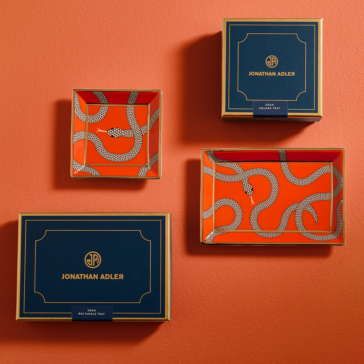 eden porcelain tray collection - styled view