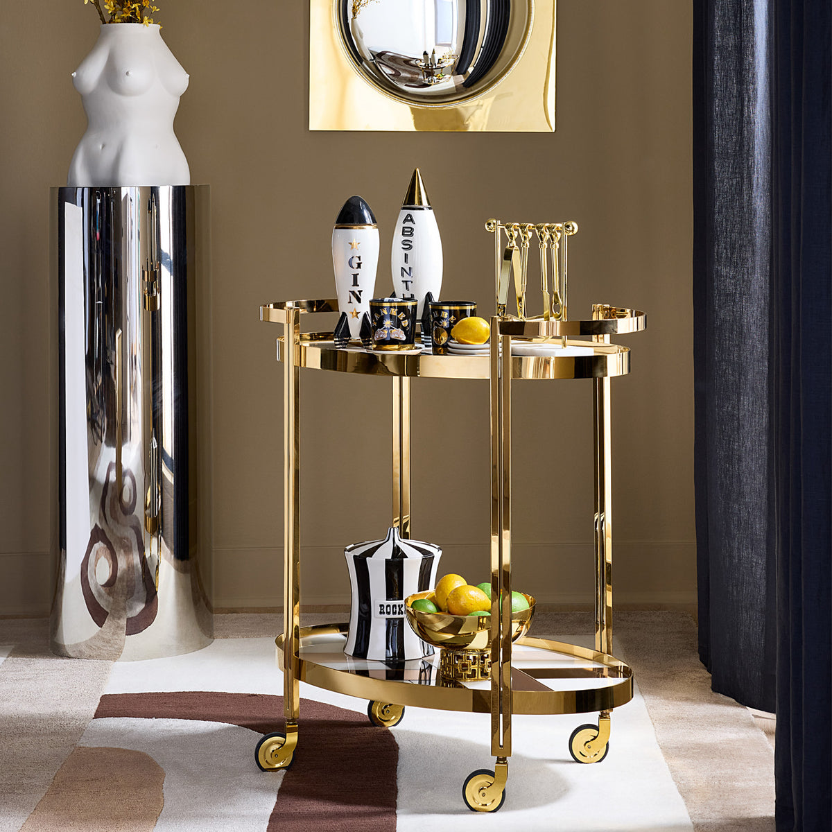Chambeige Bar Cart - styled view