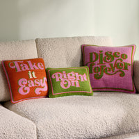 Disco Forever Needlepoint Cushion - styled view