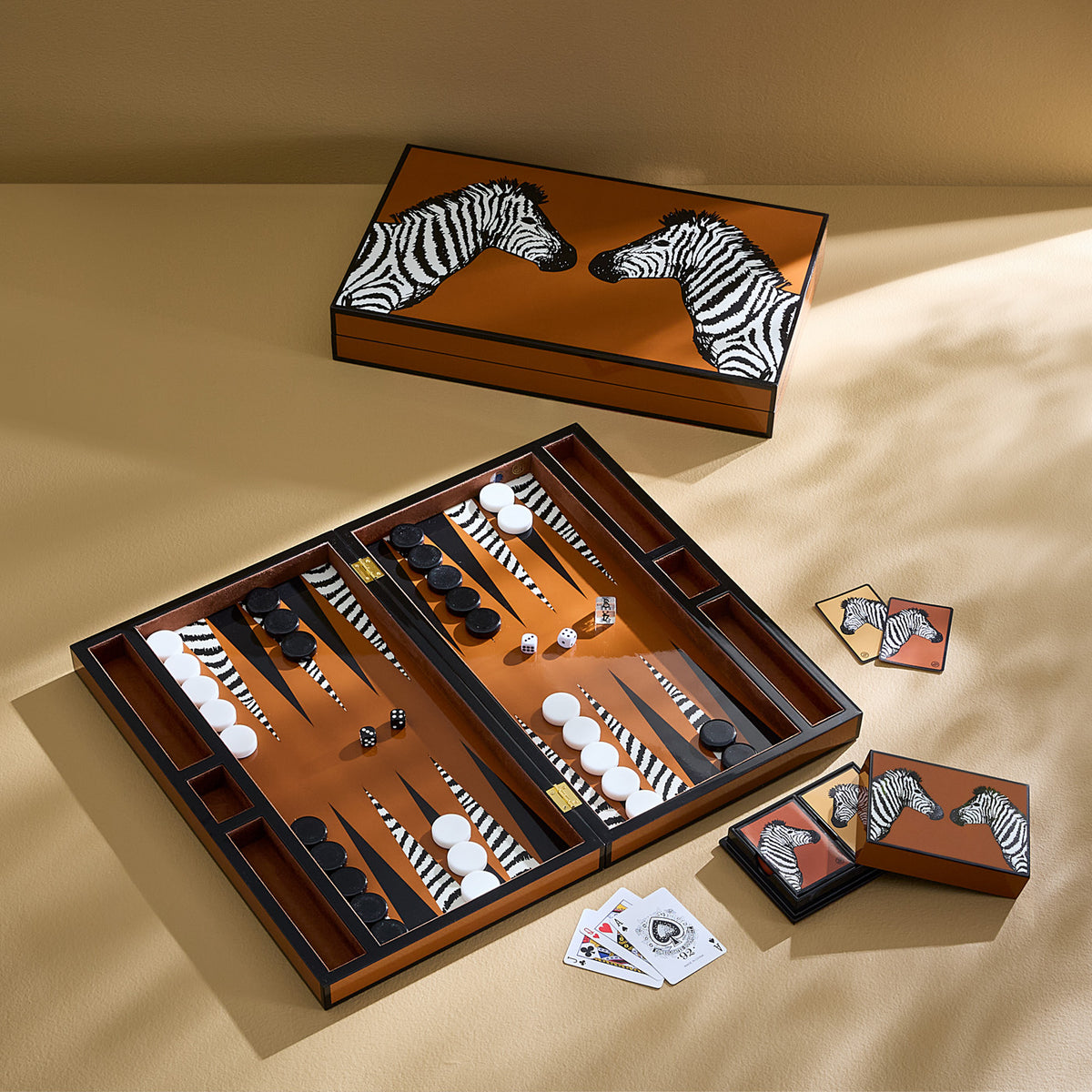 Zebras Lacquer Card Set - styled view