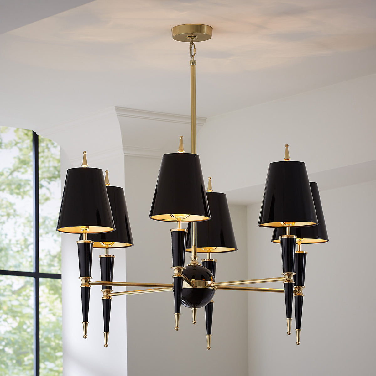 versailles chandelier black - styled view