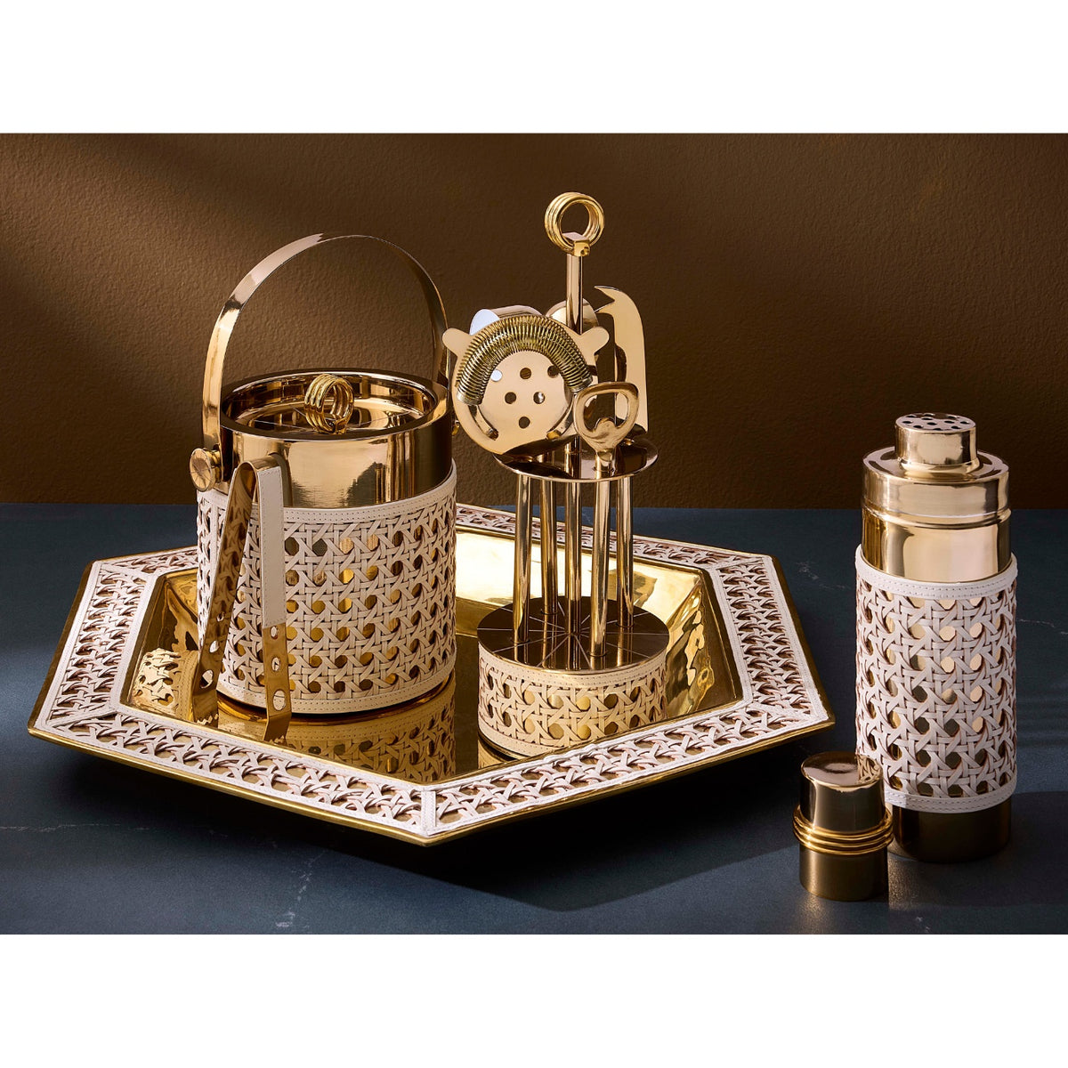 Basketweave Barware - front view