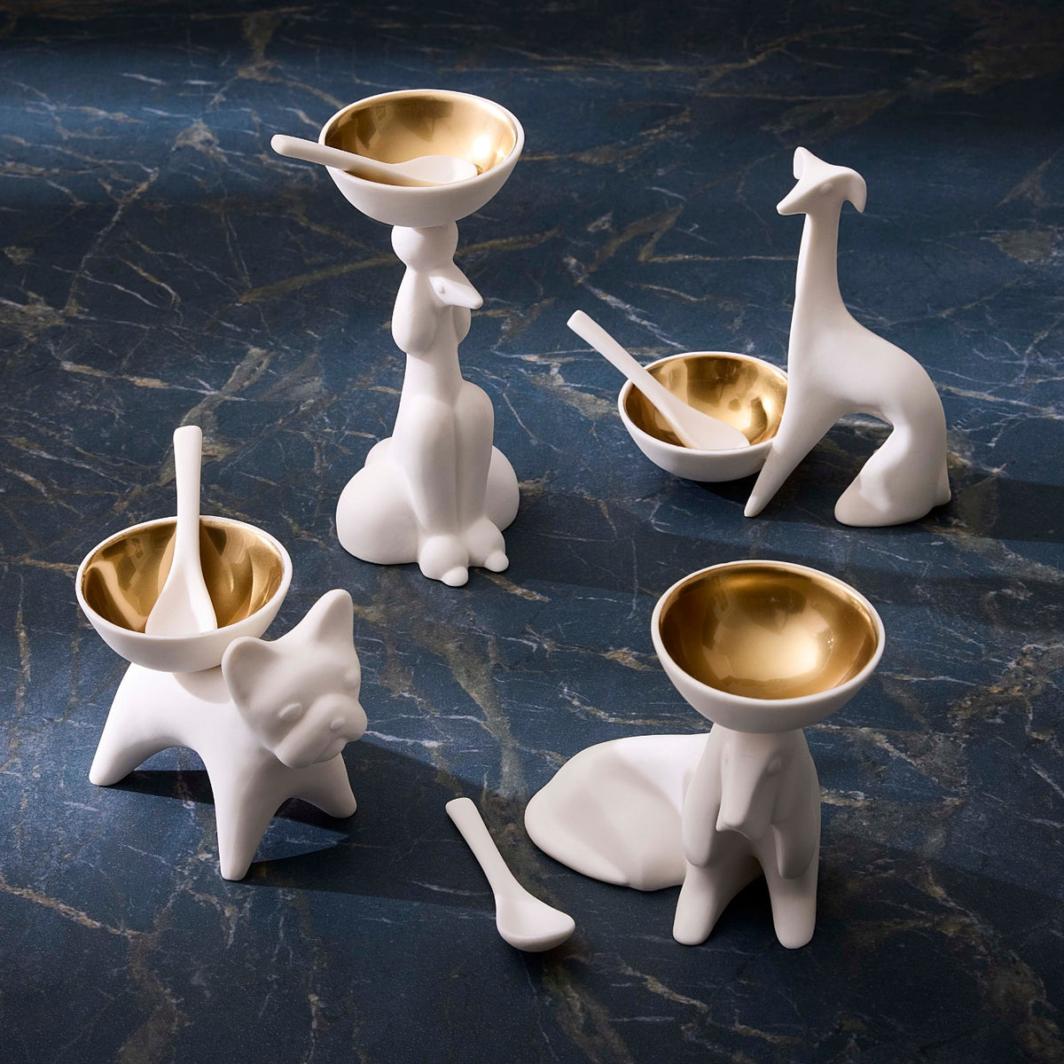 Basset Hound Salt & Pepper Cellar - styled view